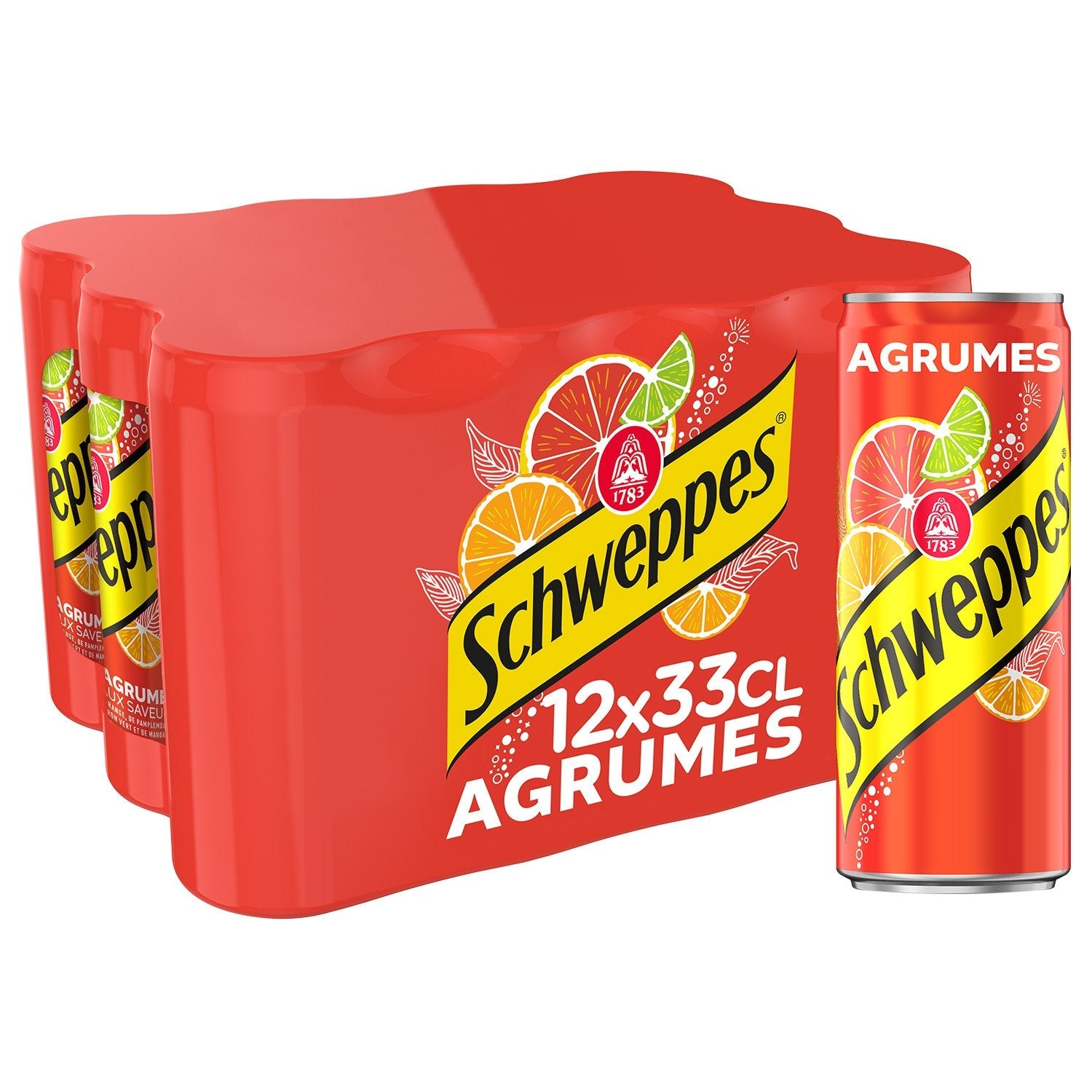 Soda aux Agrumes SCHWEPPES le pack de 12 canettes de 33cL