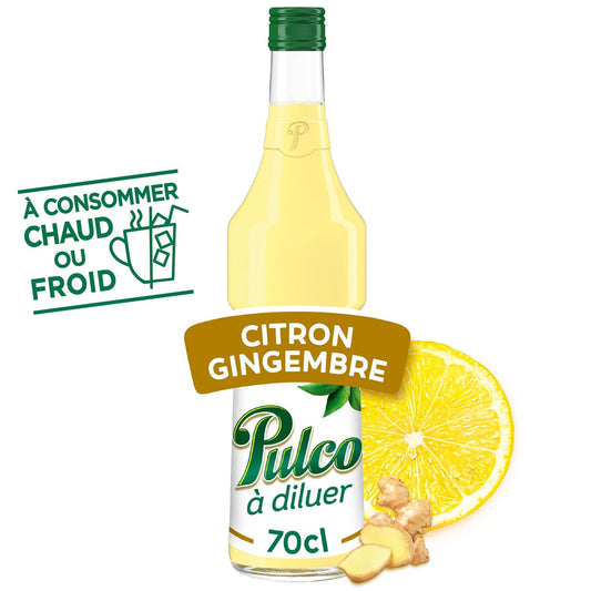 Boisson Concentrée au Citron et Gingembre à Diluer PULCO la bouteille de 70cL