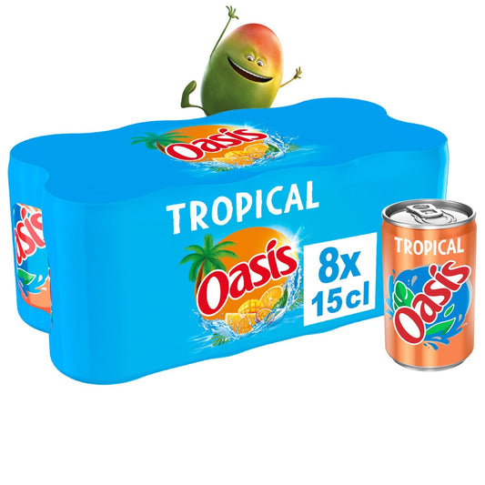 Boisson aux Fruits Tropical OASIS le pack de 8 canettes de 15cL