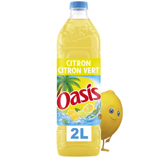 Boisson aux Fruits Citron et Citron Vert OASIS la bouteille de 2L