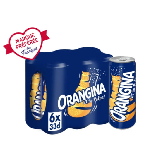 Soda à l'Orange et Sa Pulpe ORANGINA le pack de 6 canettes de 33cL