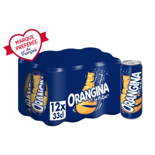 Soda à l'Orange et Sa Pulpe ORANGINA le pack de 12 canettes de 33cL