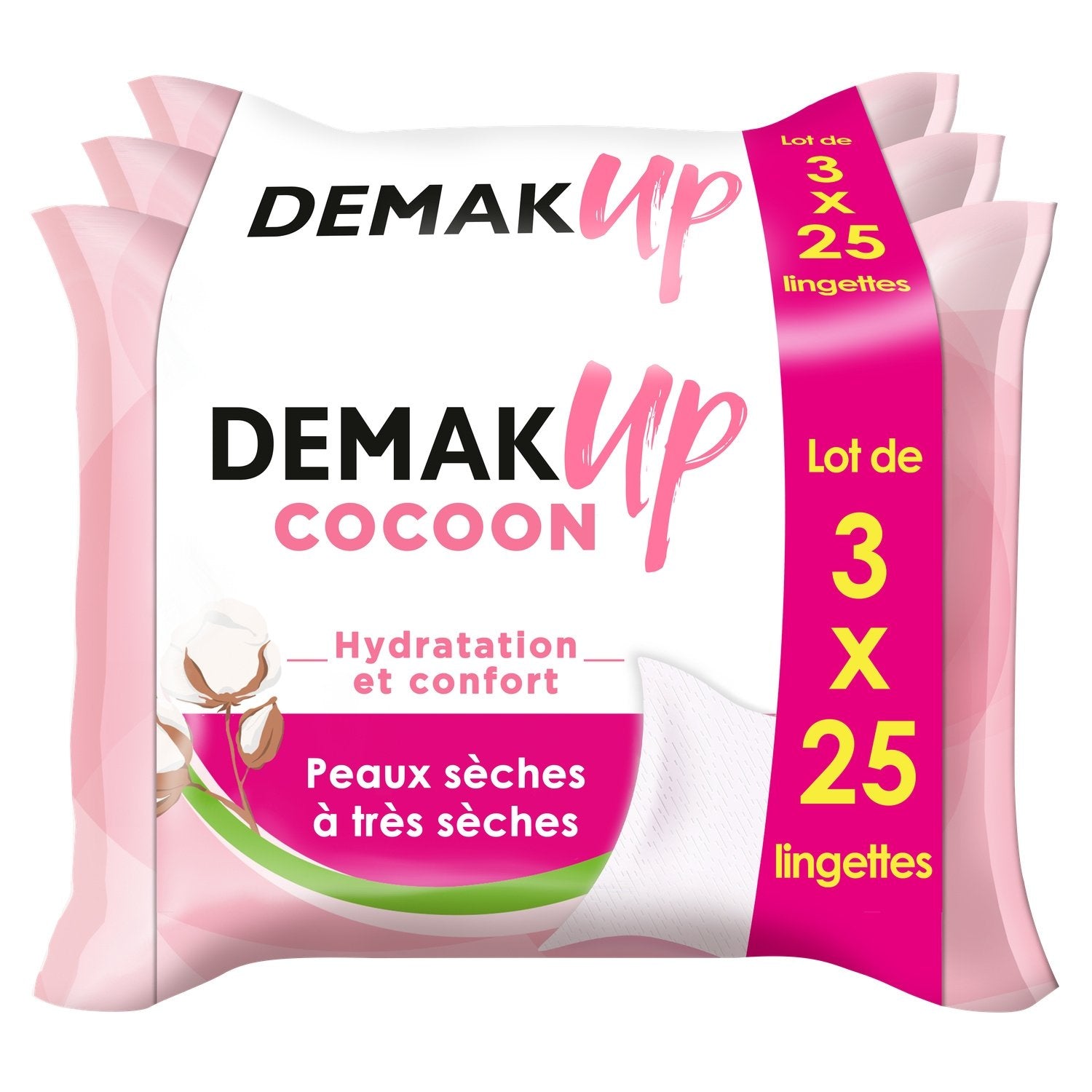 Lingettes douceur cocoon peaux sèches DEMAK'UP