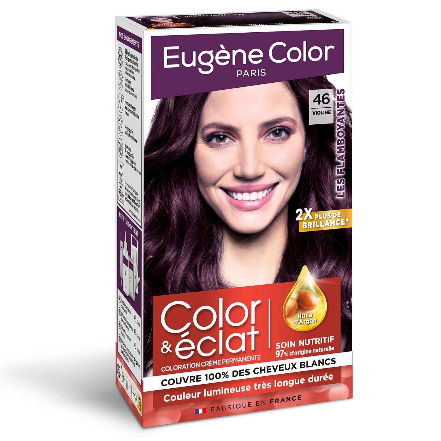 Coloration Permanente 46 Violine Longue Durée Color & Eclat EUGENE COLOR la coloration