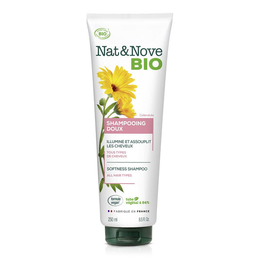 Shampoing Doux Tous Types de Cheveux Calendula Bio NAT&NOVE BIO le tube de 250mL