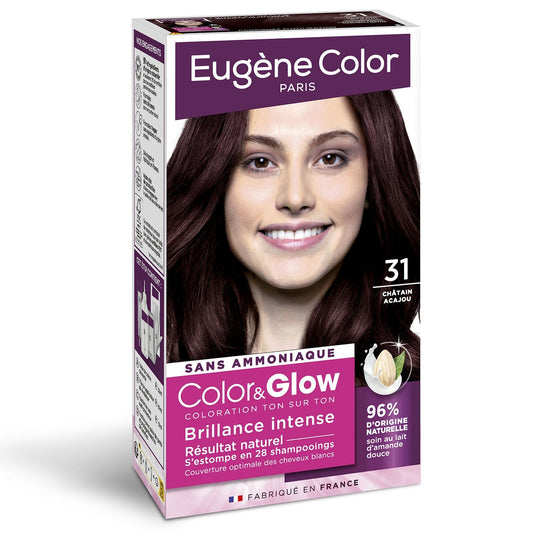 Coloration 31 Mahogany Brown Ammonia-Free Intense Shine Color&amp;glow EUGENE COLOR