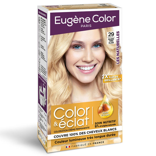Coloration Permanente 29 Blond Très Clair Huile d'Argan Color & Éclat EUGENE COLOR la boite de 115 ml