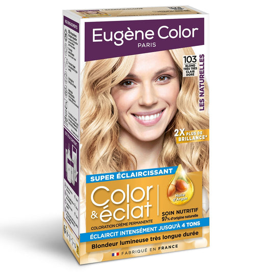 Permanent Hair Color 103 Very Very Light Golden Blonde Intense Shine Les Naturelles EUGENE COLOR