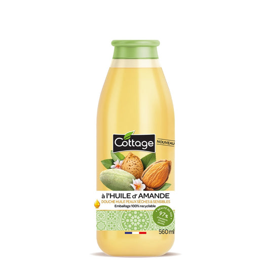 Gel Douche Nourrissant Huile d'Amande COTTAGE le flacon de 560mL