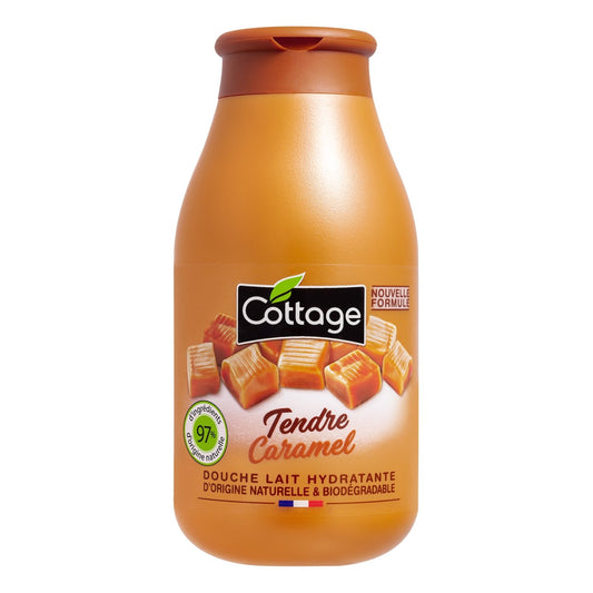 Crème Douche Hydratant Lait et Parfum Caramel COTTAGE le flacon de 250mL