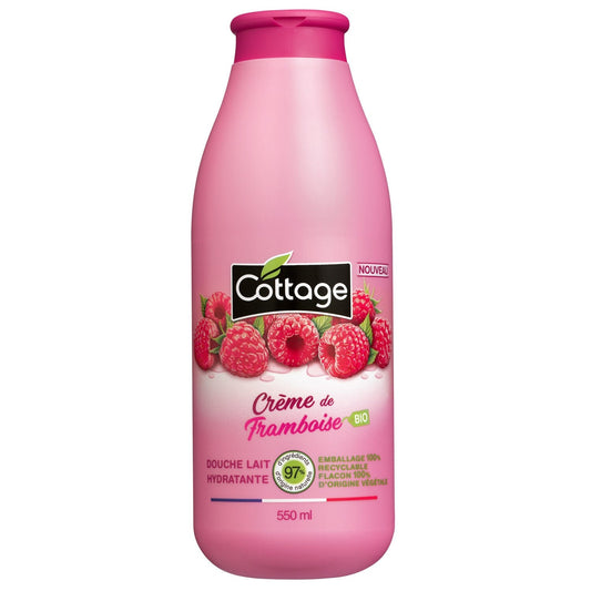 Crème Douche Hydratant Crème de Framboise Bio COTTAGE le flacon de 550mL