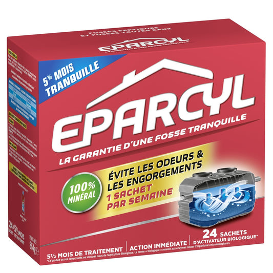 Entretien Fosse Septique Odeurs et Engorgement EPARCYL la boîte de 24 sachets