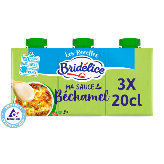 Sauce Béchamel UHT BRIDELICE les 3 briques de 20cL
