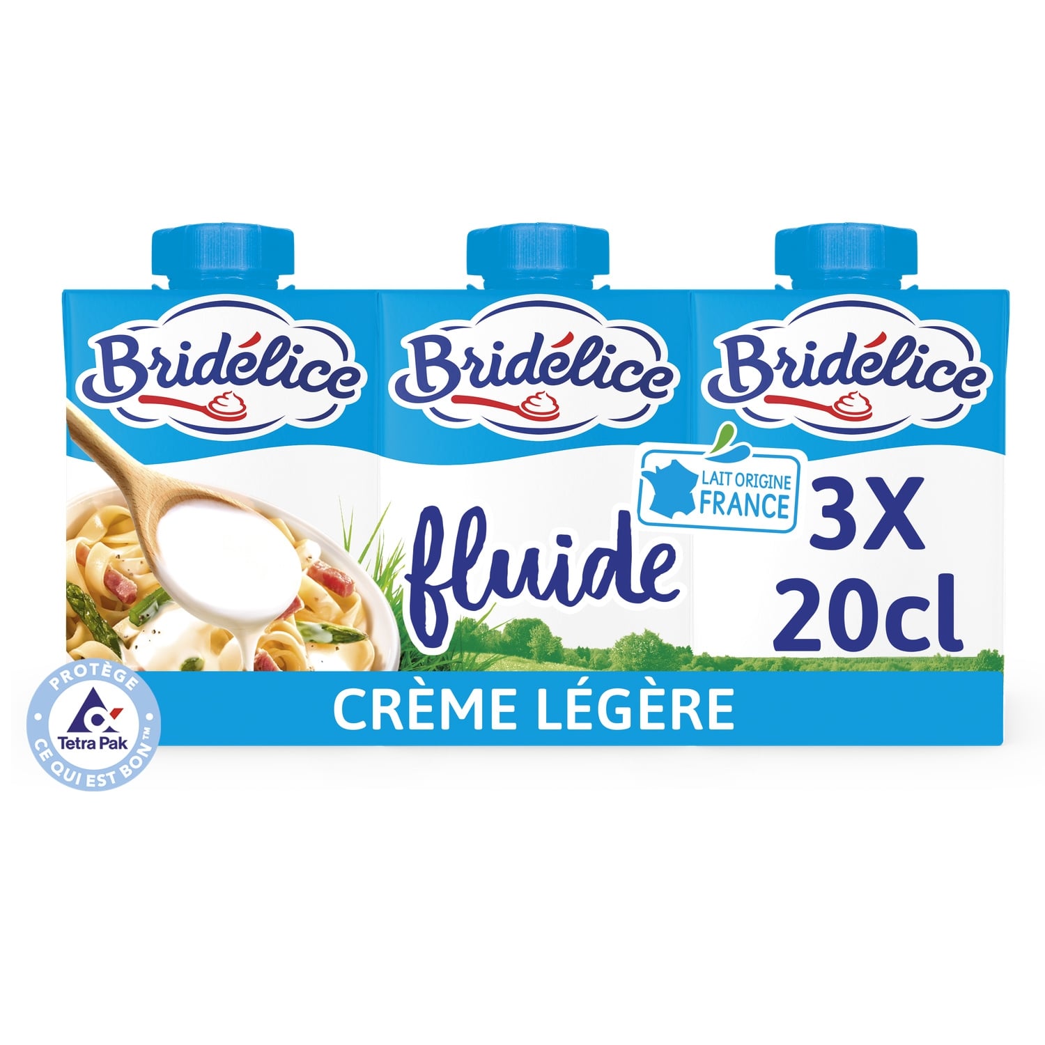 Crème UHT fluide légère 12% MG BRIDELICE 