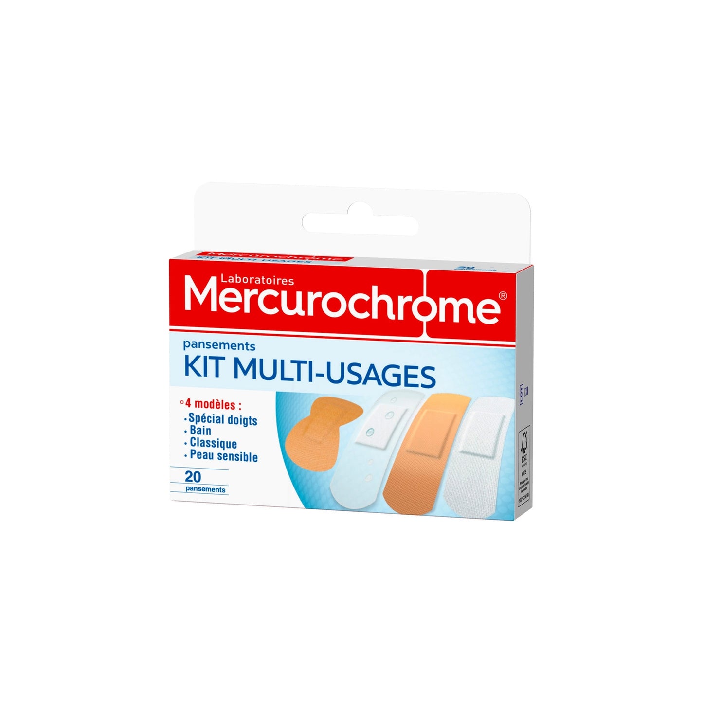 Pansements Bain Peau Sensible Spécial Doigts MERCUROCHROME 