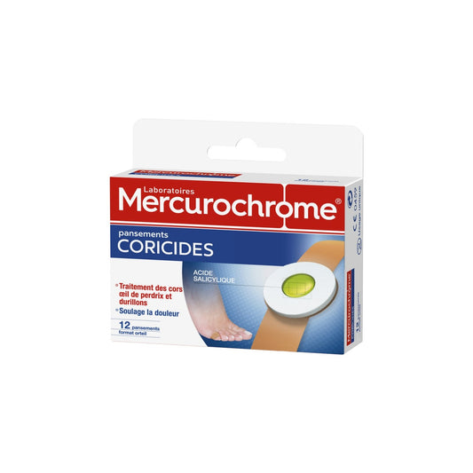 Pansements Coricides Anti-Douleur Protègent des Pressions MERCUROCHROME la boite de 12