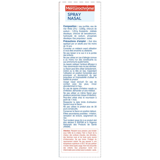Spray Nasal Nasal Eau de Mer MERCUROCHROME