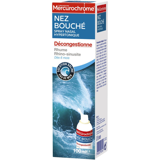 Spray Nasal Hypertonique Décongestion du Nez MERCUROCHROME le spray de 100 ml