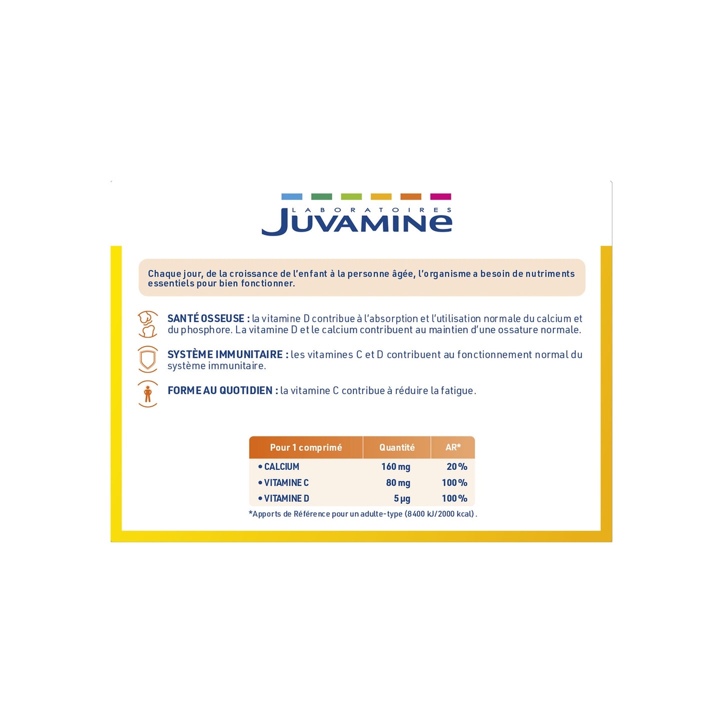 Complément alimentaire vitamine C,D & calcium LABORATOIRES JUVAMINE 