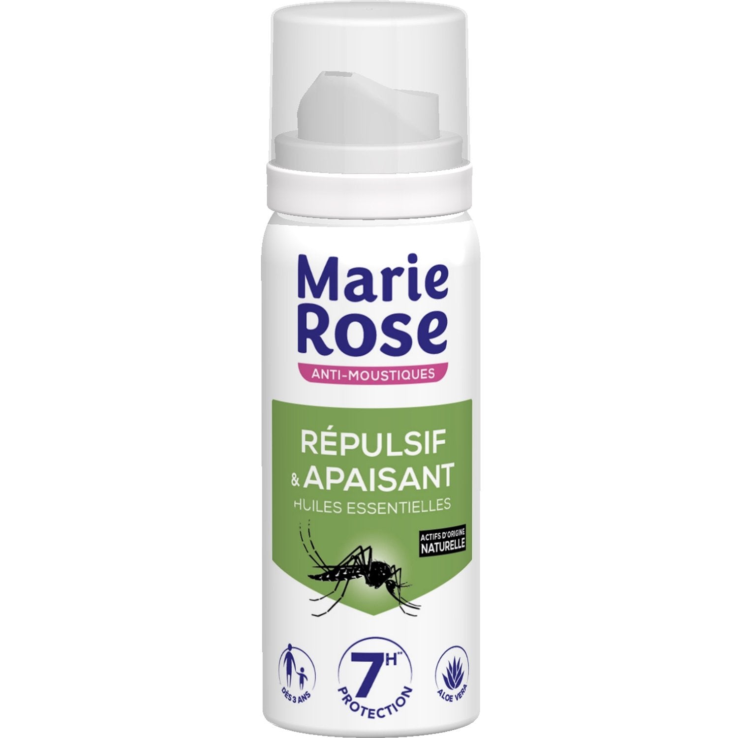 Anti-Moustiques Aérosol Répulsif et Apaisant Protection 7h Huiles Essentielles MARIE ROSE le spray de 100 ml