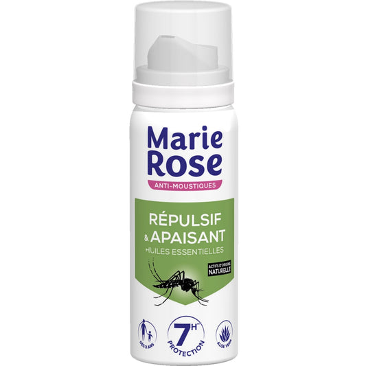 Anti-Moustiques Aérosol Répulsif et Apaisant Protection 7h Huiles Essentielles MARIE ROSE le spray de 100 ml