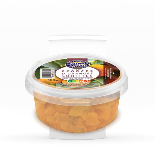Ecorces d'Oranges Confites SAINTE LUCIE le pot de 100g