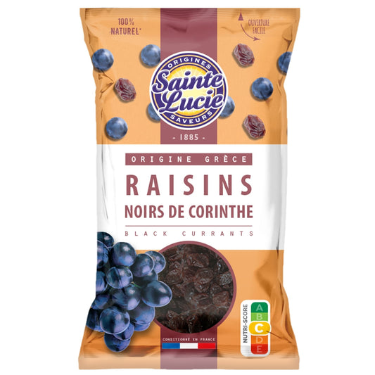 Raisins noirs de corinthe 100% naturel SAINTE LUCIE 