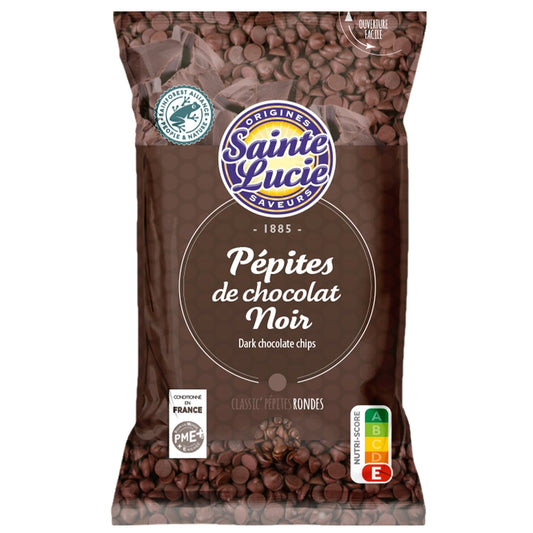 Pépites de Chocolat Noir SAINTE LUCIE le paquet de 100g