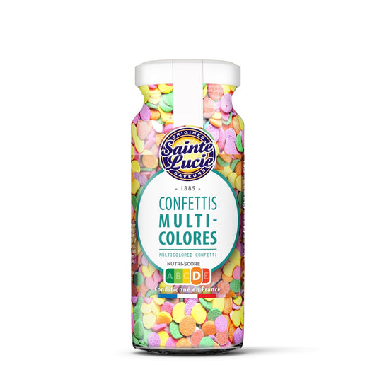 Aides Pâtisserie Confettis Multicolores SAINTE LUCIE le flacon de 5g
