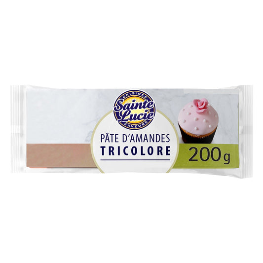 Pâte d'Amandes Tricolore SAINTE LUCIE le paquet de 200g