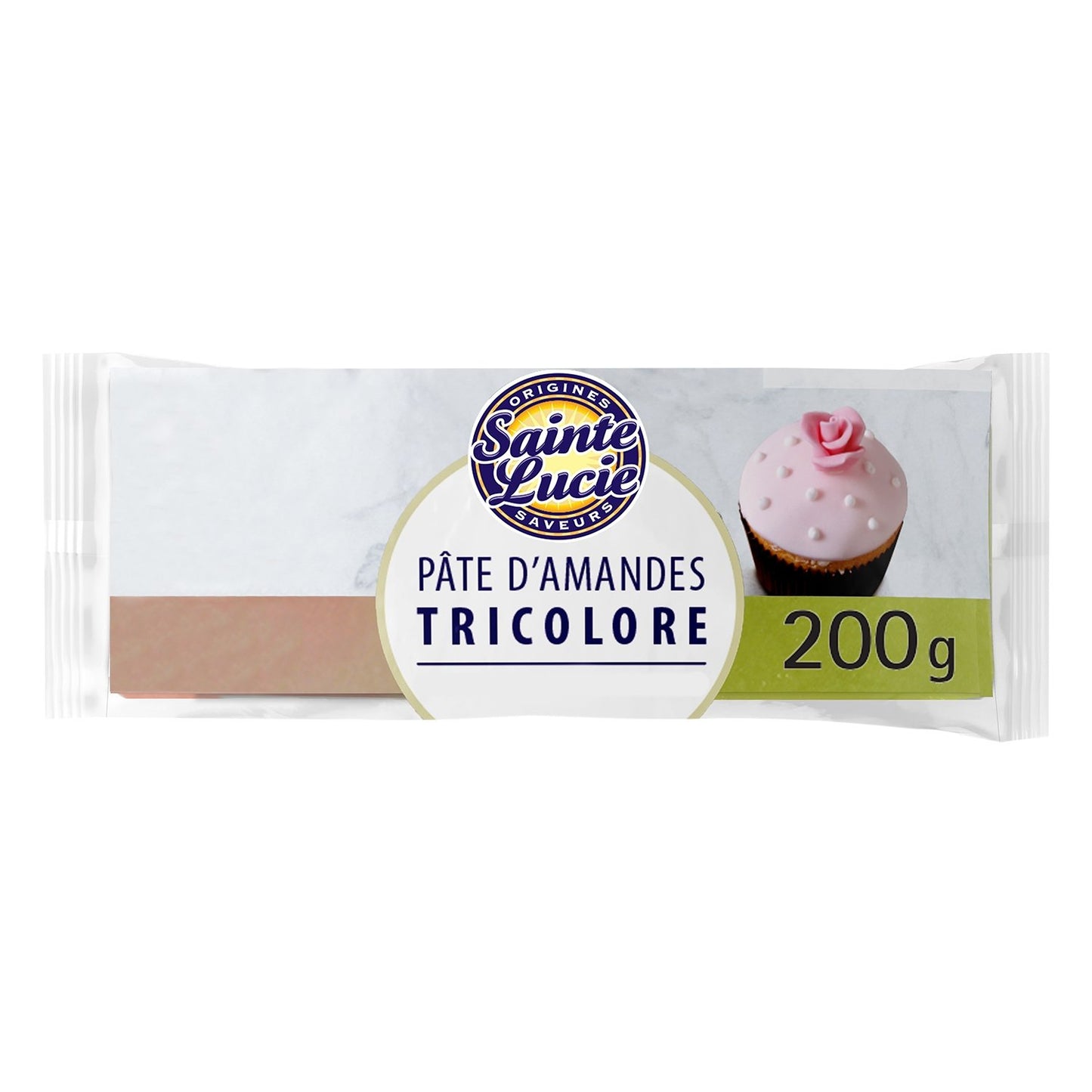 Pâte d'Amandes Tricolore SAINTE LUCIE le paquet de 200g