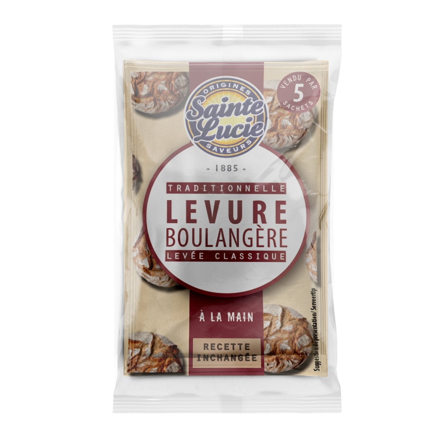 Levure Boulangère Traditionnelle Sans Gluten SAINTE LUCIE le paquet de 5 sachets