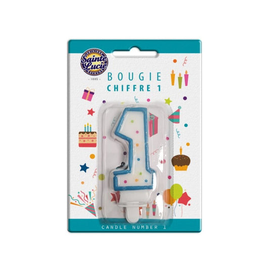 Bougie Chiffre 1 SAINTE LUCIE le paquet de 1 bougie