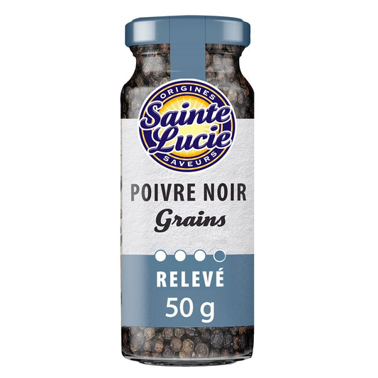 Poivre Noir Grains SAINTE LUCIE le flacon de 50 g