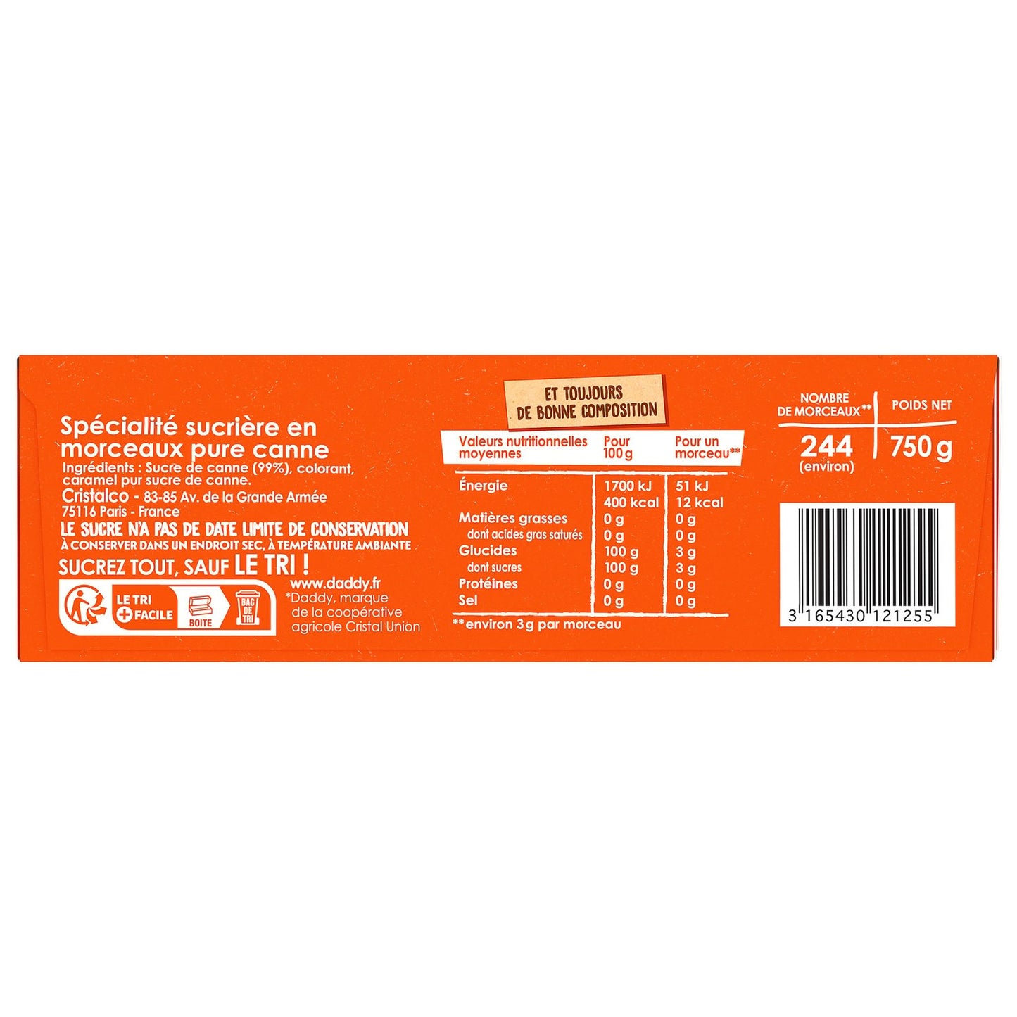 DADDY Pure Cane Sugar Half Pieces