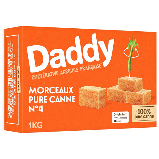 Sucre Pure Canne N°4 Morceaux DADDY la boite de 1kg