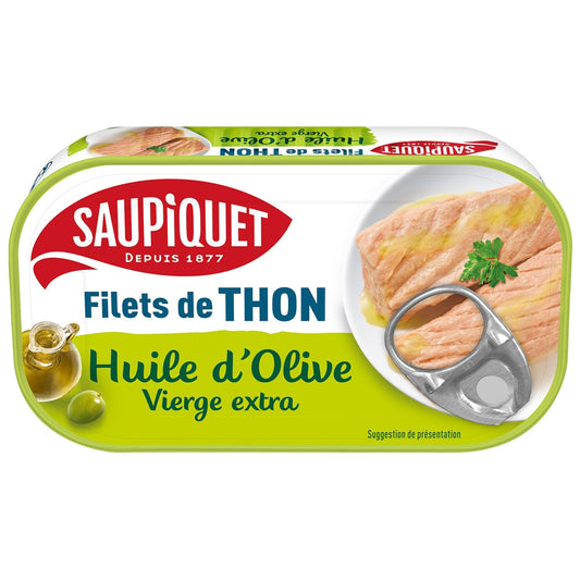 Thon Filets l'Huile d'Olive SAUPIQUET la boite de 81 g net égoutté