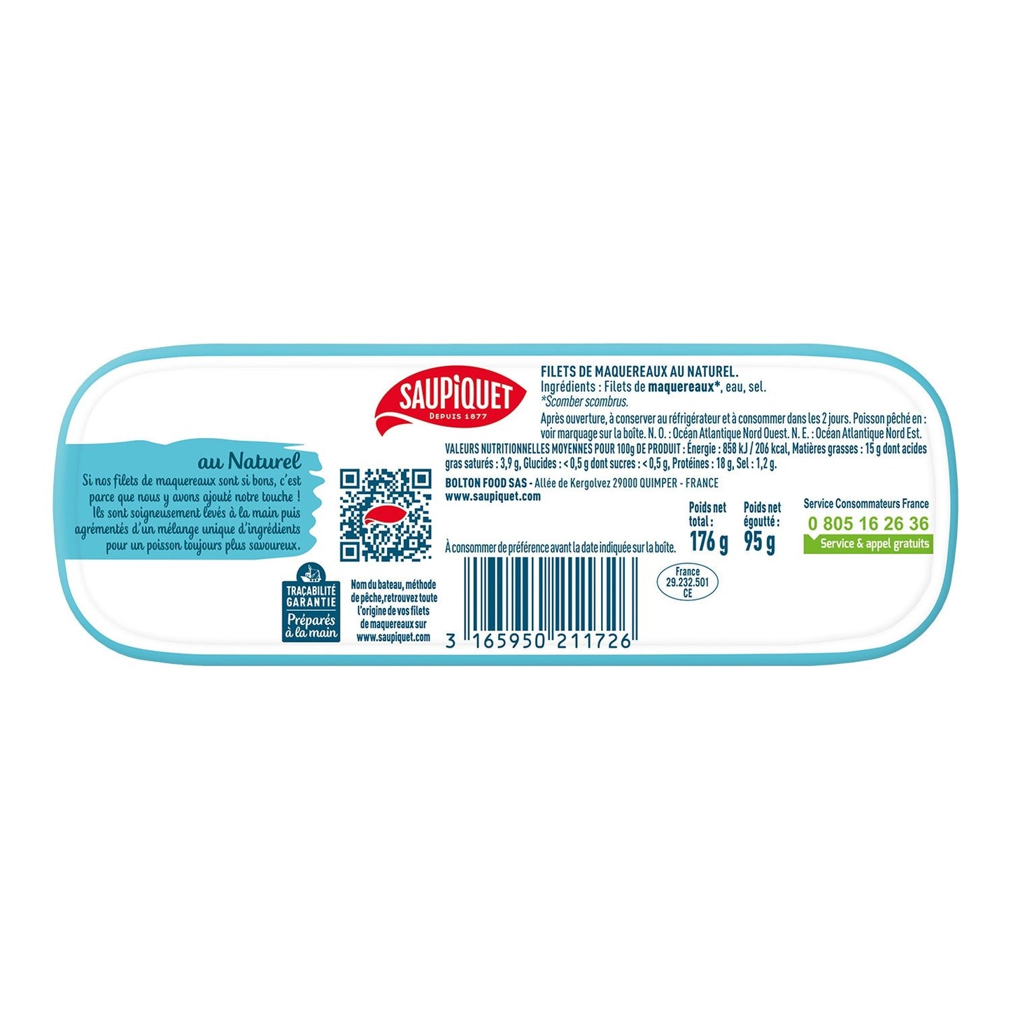 SAUPIQUET Natural Mackerel Fillets