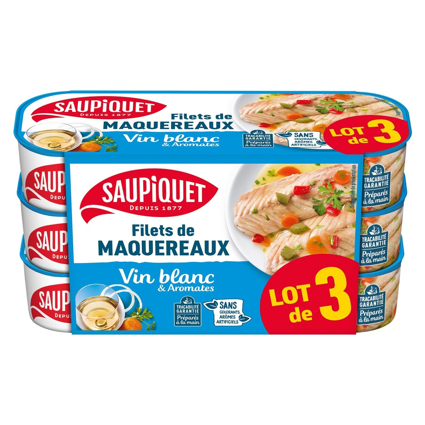Filets de maquereaux vin blanc et aromates SAUPIQUET