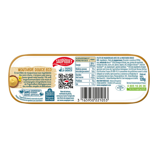 Organic Mackerel Fillets with Sweet Mustard SAUPIQUET