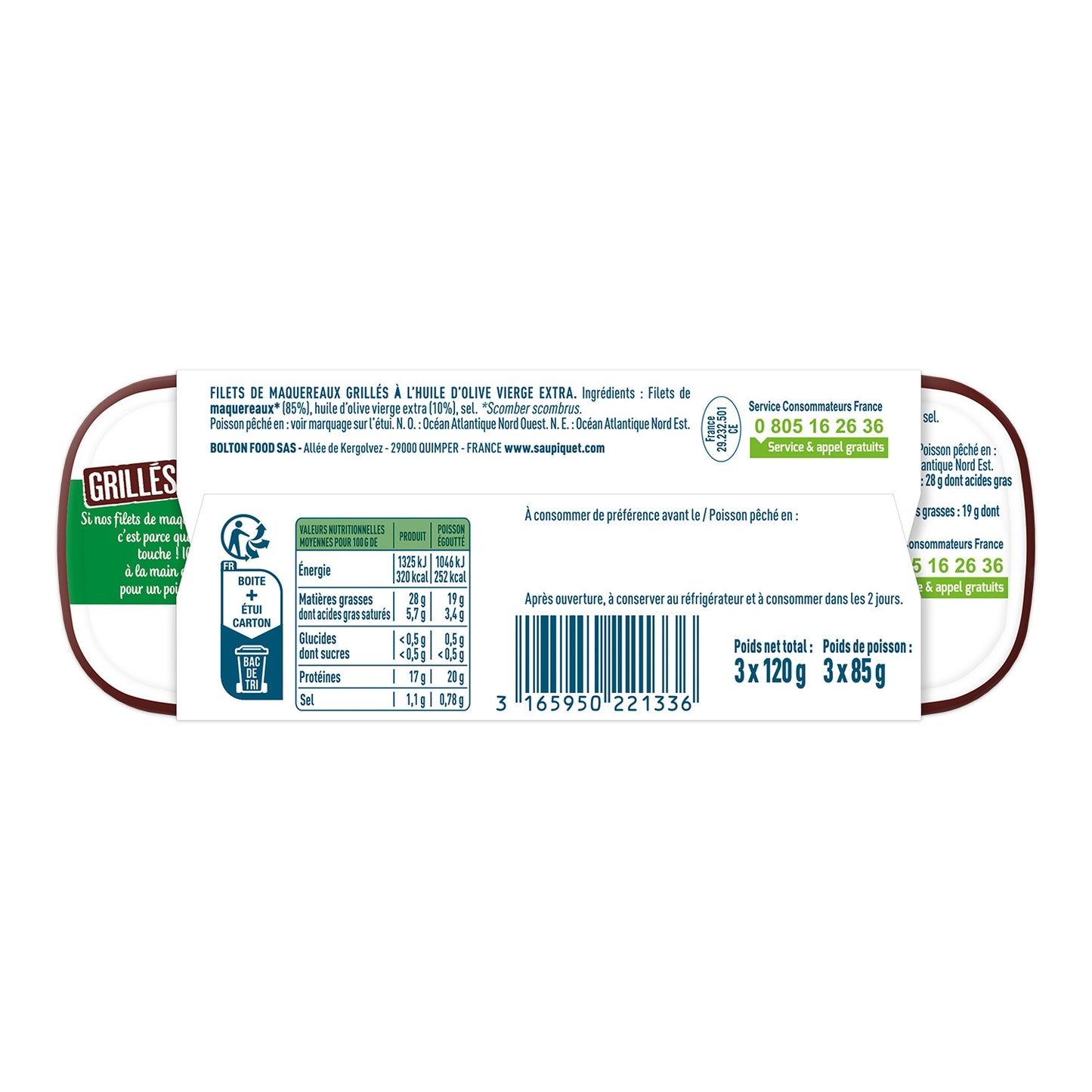 Gegrillte Makrele in Olivenöl SAUPIQUET