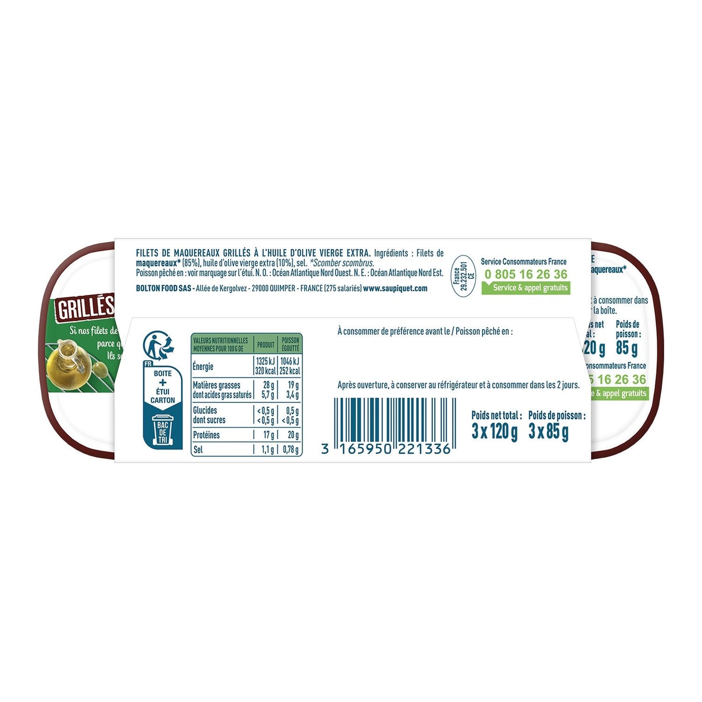 Gegrillte Makrele in Olivenöl SAUPIQUET