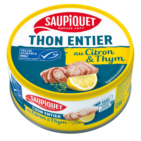 Thon Entier à l'Huile d'Olive Citron et Thym SAUPIQUET