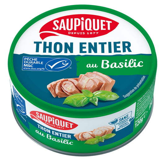 Thon Entier à l'Huile d'Olive et Basilic SAUPIQUET