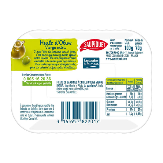 Sardine Fillets in Olive Oil Boneless SAUPIQUET