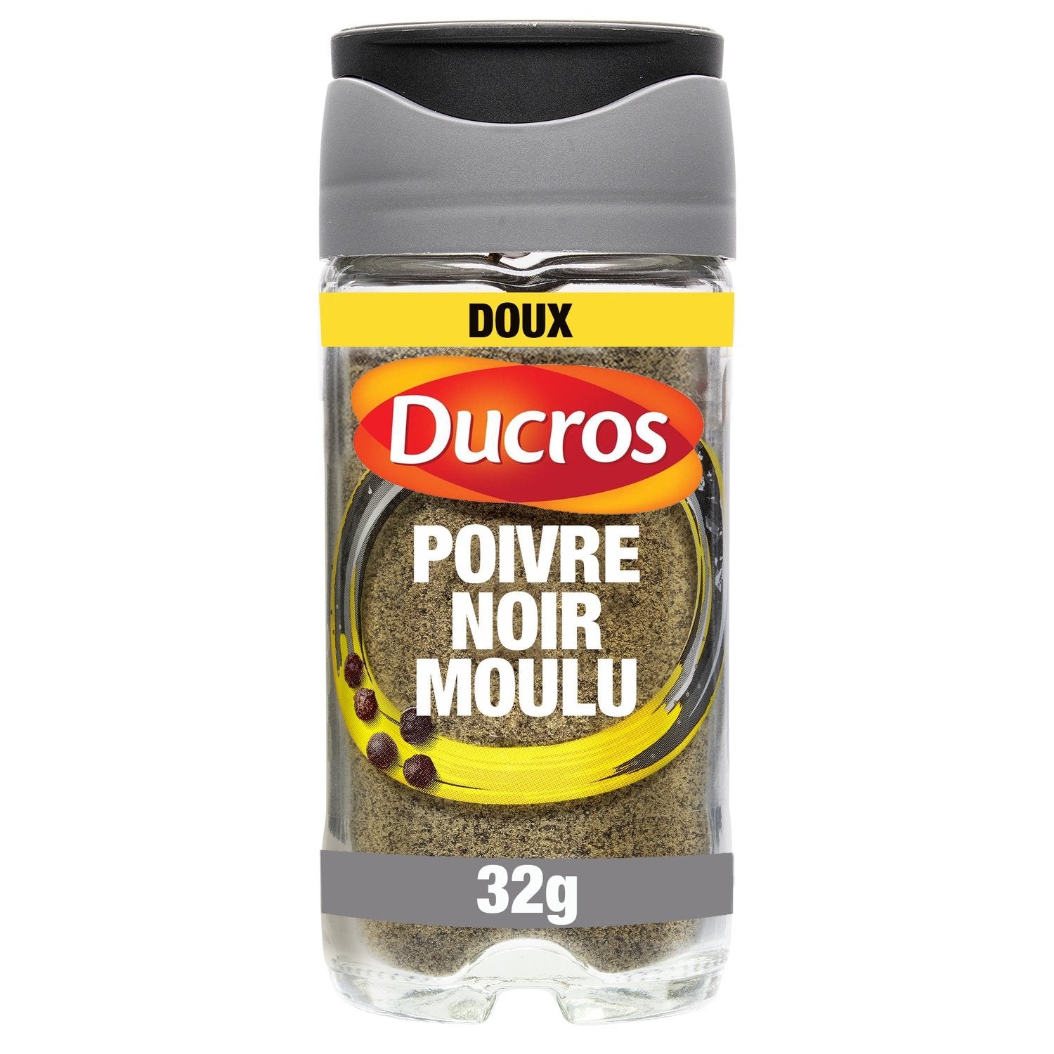 Poivre Noir Moulu Doux Force 5 DUCROS le pot de 32 g