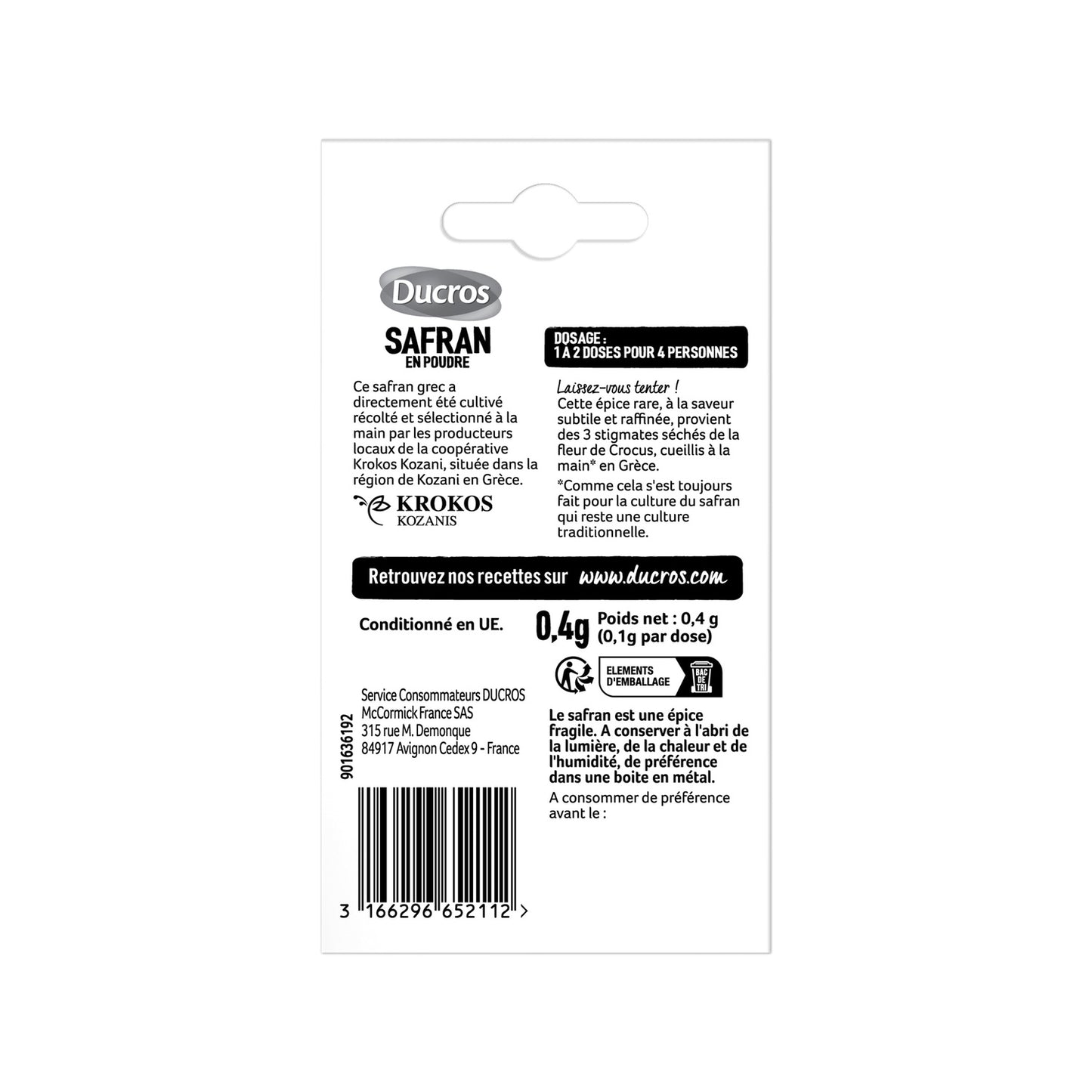 DUCROS Griechisches Safranpulvergewürz