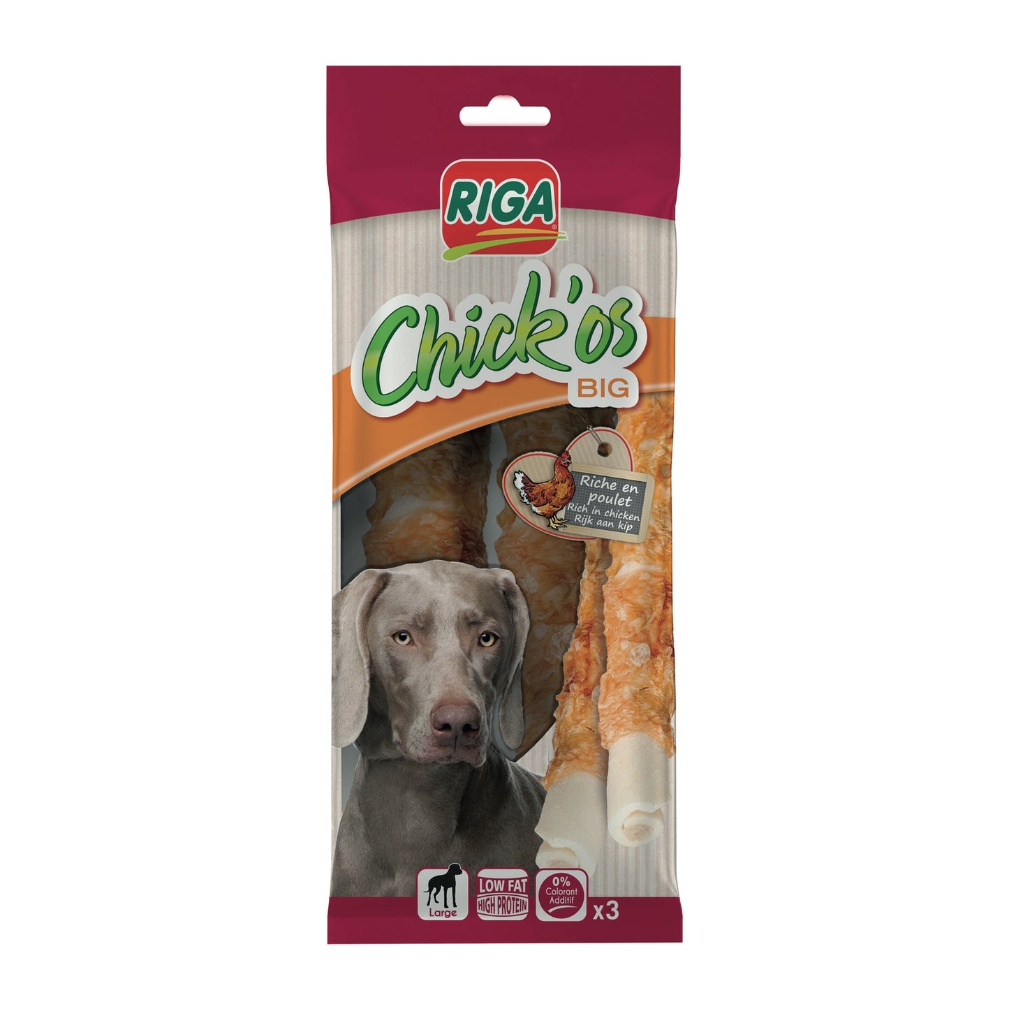 Friandises pour Chien Adulte Poulet Chick'Os Big RIGA 