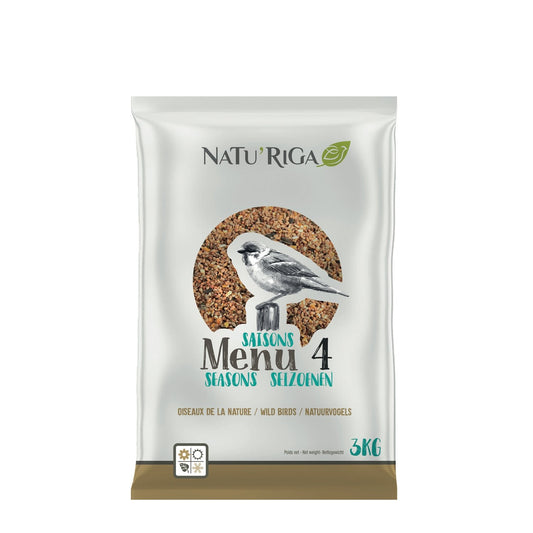 Aliment Menu 4 Saisons pour Oiseaux de la Nature NATU'RIGA le paquet de 3Kg
