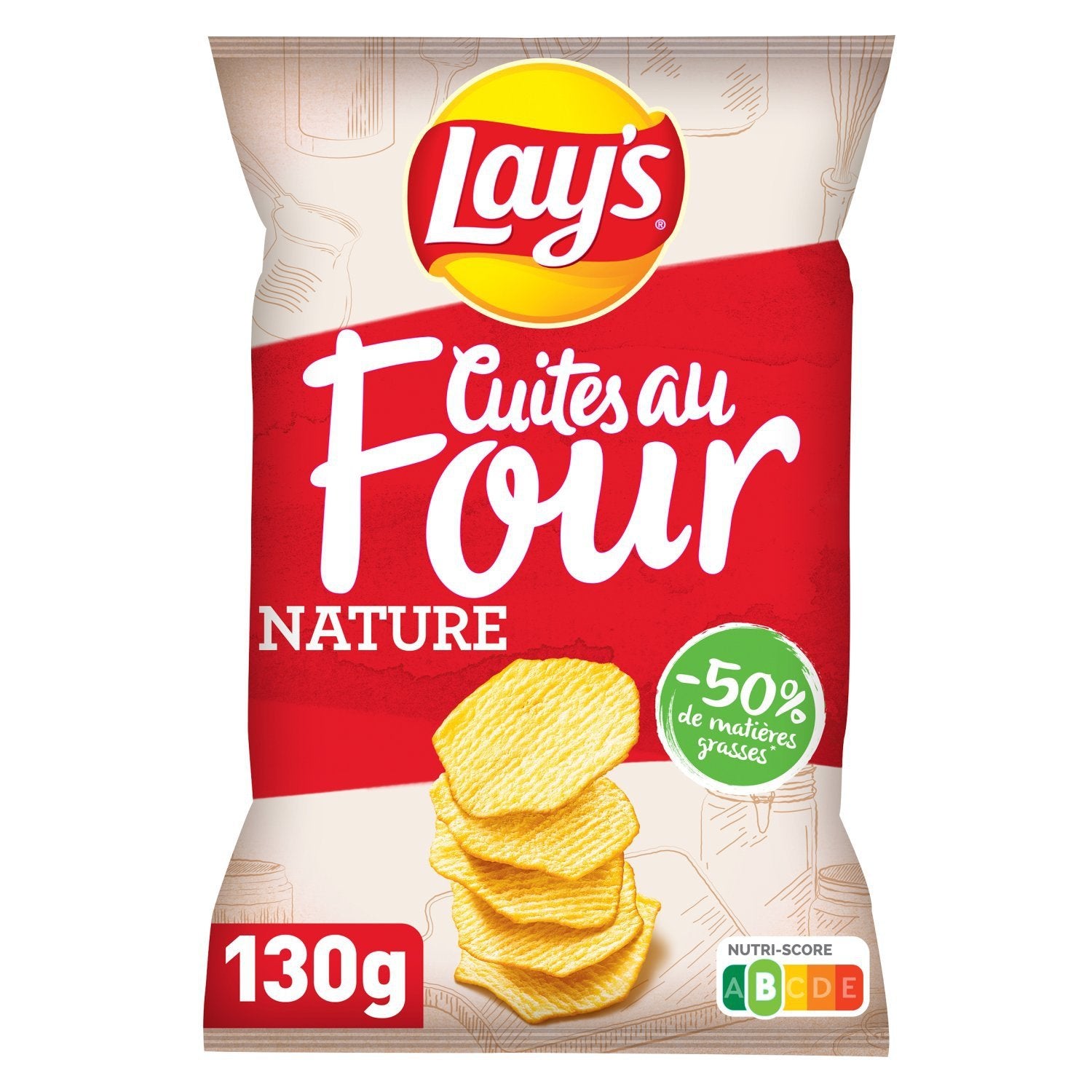Chips Cuites au Four Nature LAY'S le sachet de 130g